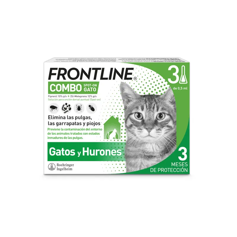 Frontline Combo Pipetas Antiparasitarias para gatos y hurones Solo Hoy