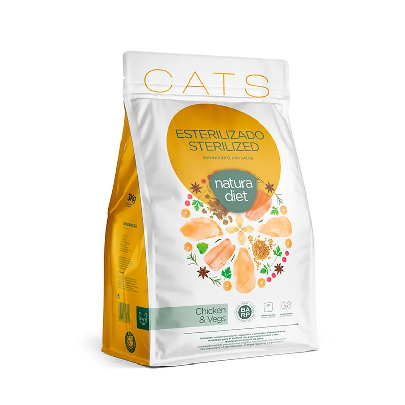 Favorito De Clientes Natura Diet Sterilized Pollo y Vegetales pienso para gatos