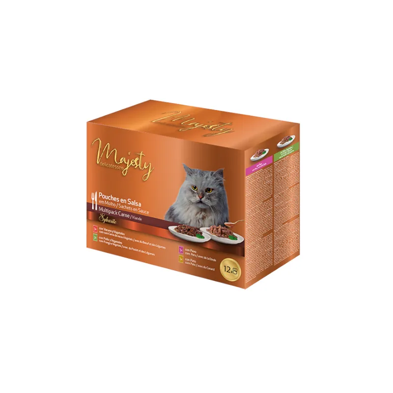 Majesty Multipack Sobres Salsa Carne en Salsa para gatos Stock Limitado