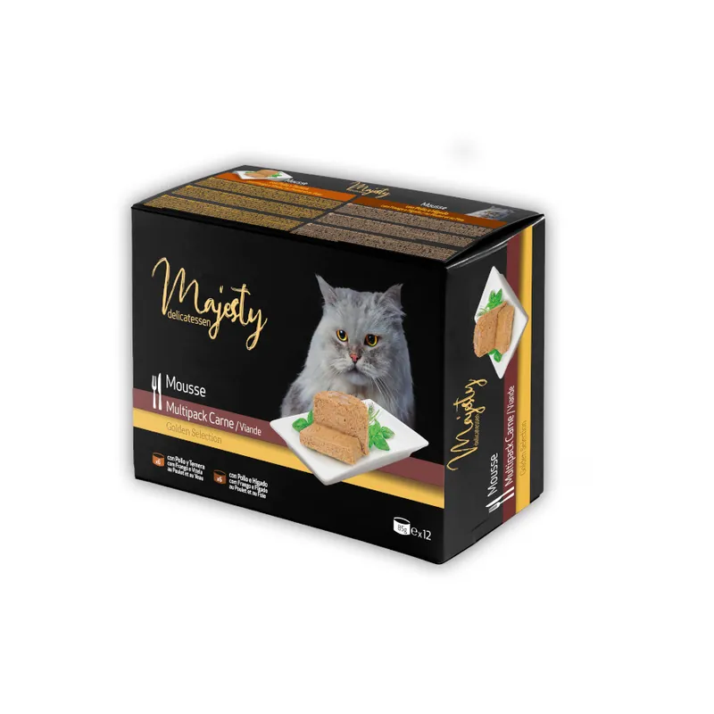 Oferta Limitada Majesty Adult Gold Selection Mousse Carne lata para gatos – Pack