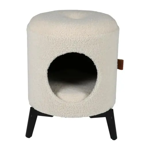 D&D Casita Elevada con Piel de Oveja Sintética para Gatos Marca Reconocida