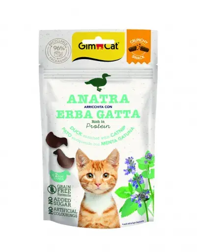 Gimcat Snacks Crunchy de Pato y Catnip para Gatos Solo Por Tiempo Limitado