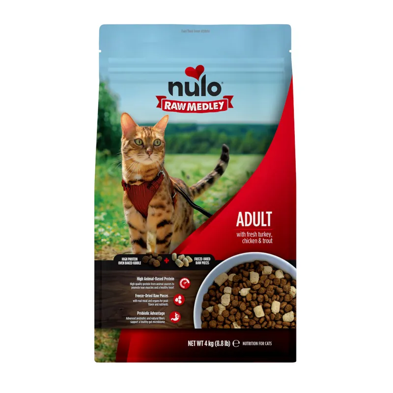 Liquidación Nulo Raw Medley Pavo, Pollo y Trucha pienso para gatos