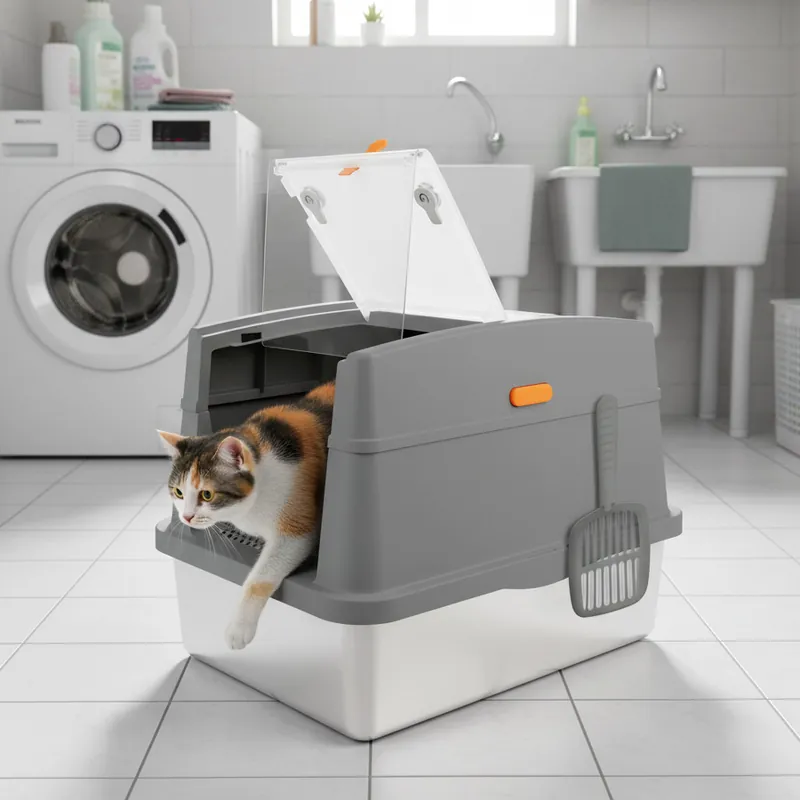 All For Paws Go Fresh Caja Arena Tapa Acero Inoxidable Gris para gatos A Buen Precio