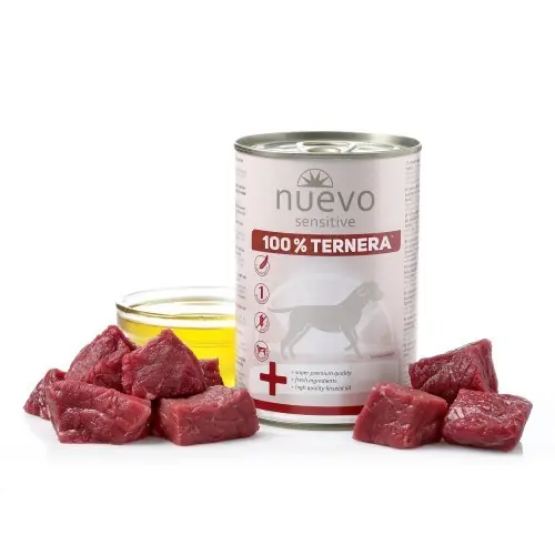 Comida húmeda Nuevo Sensitive 100% para perros sabor ternera Disponible Ahora