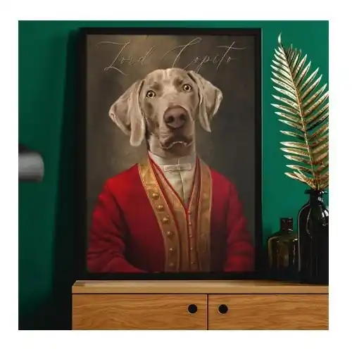 Mascochula artística lord retrato realista personalizado en lámina con tu mascota Barato