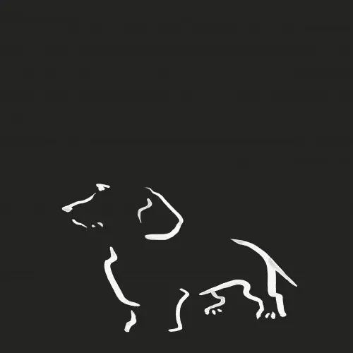 Ilustración de Terrier sin marco color Negro Entrega Rápida