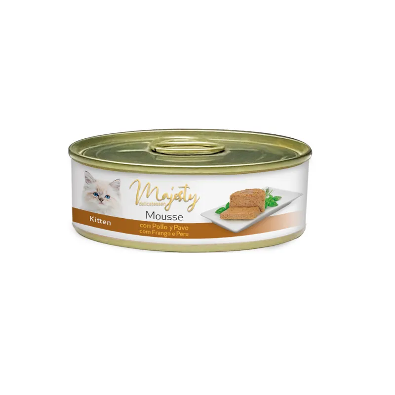 Majesty Kitten Mousse de Pollo y Pavo lata Gran Oferta