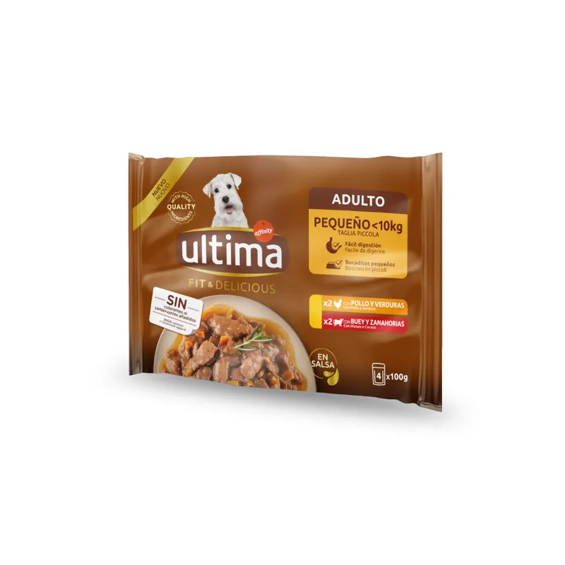 Promoción Ultima Fit & Delicious Adult Pollo y Buey Sobre en Salsa para perros - Multipack