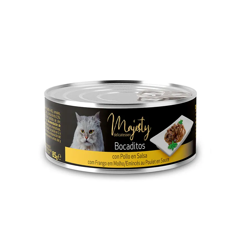 Ordena Ya Majesty Adult Bocaditos de Pollo en Salsa lata para gatos