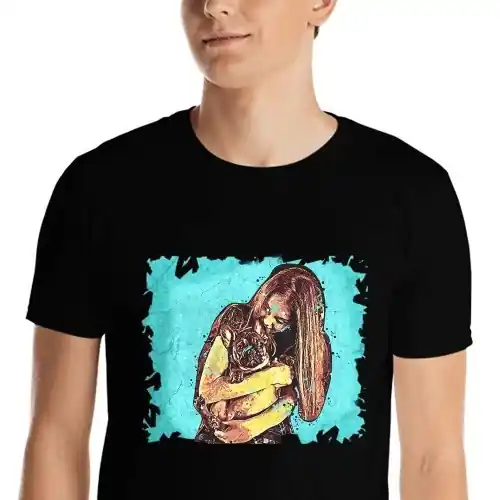 Comprar En Línea Mascochula camiseta hombre graffiti personalizada con tu mascota negra