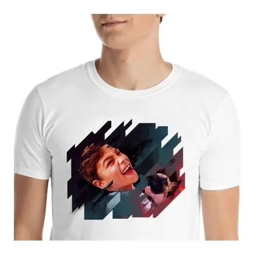 Compra Hoy Mascochula camiseta hombre electronic personalizada con tu mascota blanco