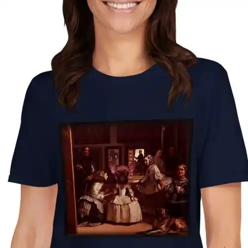 Barato Mascochula camiseta mujer las meninas personalizadas con tu mascota azul marino