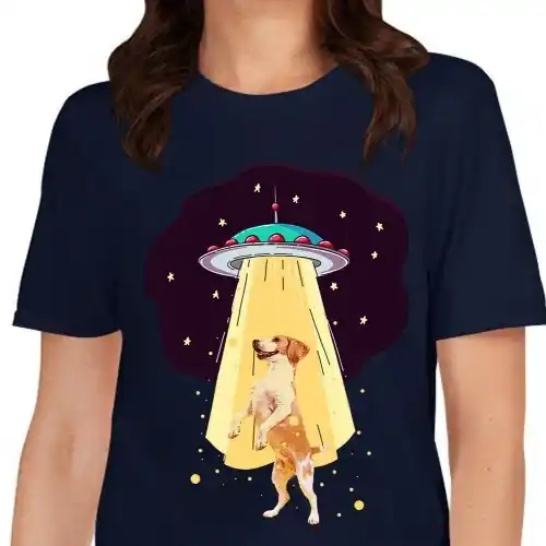 Devolución Gratuita Mascochula camiseta mujer abduction personalizada con tu mascota azul marino