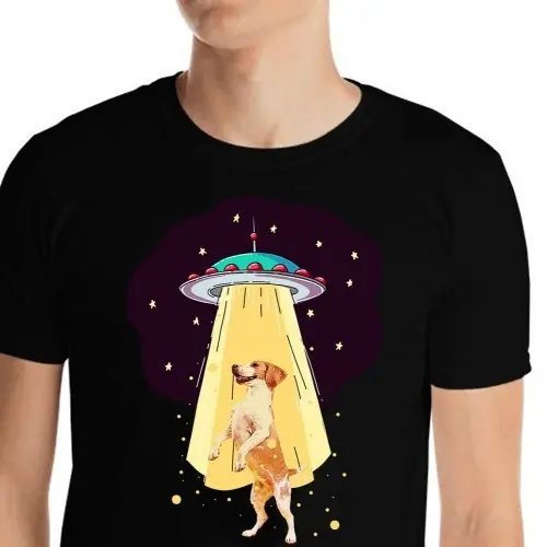 Más Vendido Mascochula camiseta hombre abduction personalizada con tu mascota negro