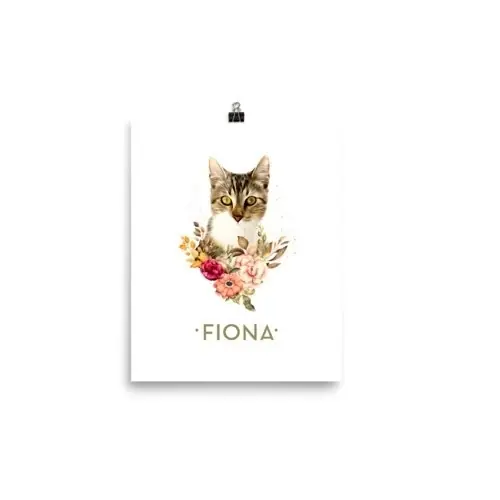 Popular Mascochula spring retrato realista personalizado en lámina con tu mascota