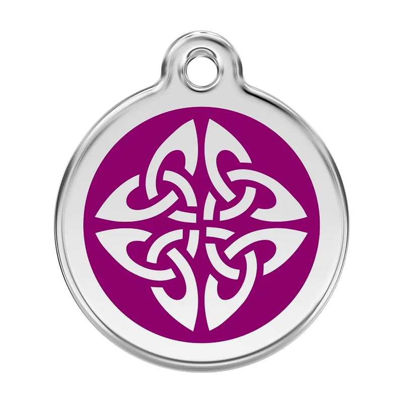 Rebajas Red dingo Placa identificativa Acero Inoxidable Esmalte Flechas Tribales Morado para perros