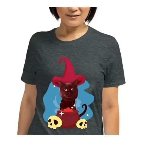 Más Vendido Mascochula camiseta mujer el brujo personalizada con tu mascota gris oscuro